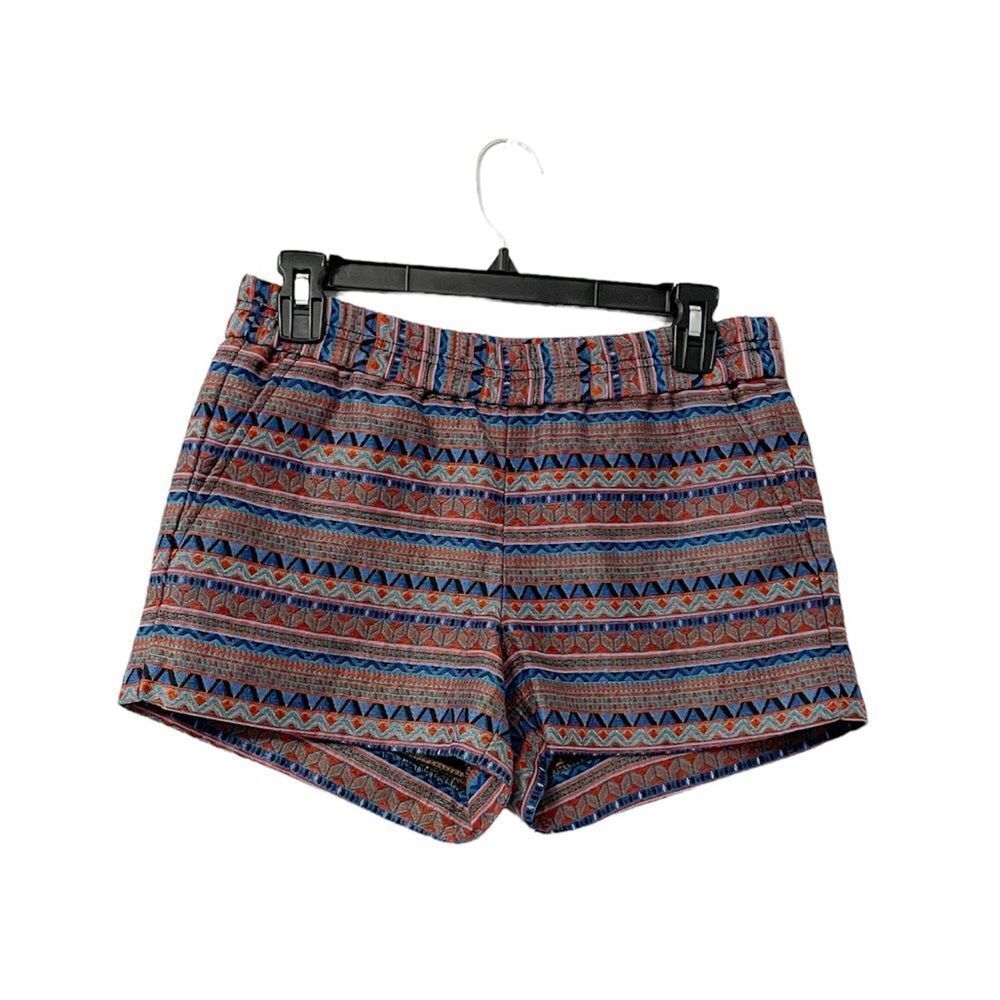 🟢J. Crew Factory Jacquard Multicolor Boardwalk Shorts Size 0